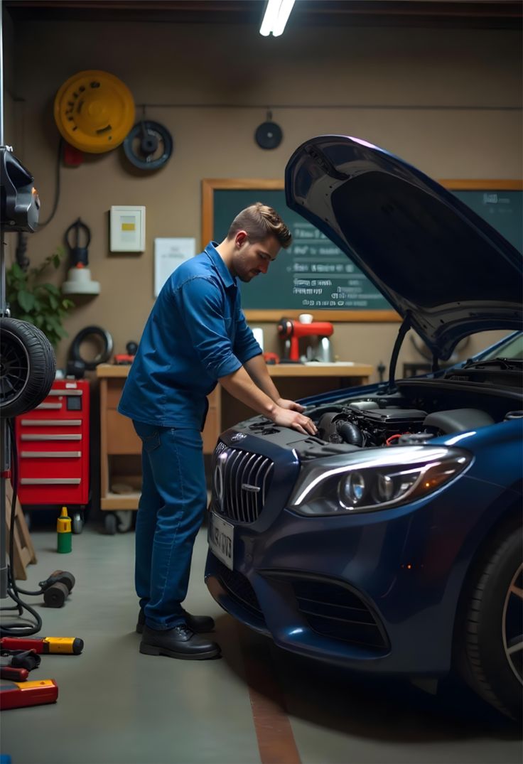 Werkstatt-Detail mit Licht und Werkzeug